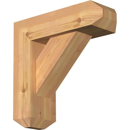 Ekena Millwork Traditional Craftsman Smooth Bracket w/ Offset Brace, Western Red Cedar, 5 1/2"W x 16"D x 16"H BKT0604X16X16TRA04SWR
